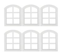 YARNOW 6pcs Miniature Dollhouse Windows 1:12 Scale Wooden Window Frames For Diy Craft Tiny House Accessories, For Dollhouse Decoration And Interior Design