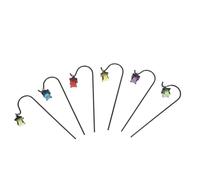 YARNOW 6pcs Miniature Fairy Lamp Mini Garden Lantern with Stake Miniature Lantern Light Glow in The Dark Lightweight Resin Rustic Outdoor Home Decor for Garden Lovers