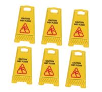 YARNOW 6pcs Miniature Wet Floor Warning Signs Alloy Caution Traffic Boards for Dollhouse Decor Lightweight Safety Accessories for Dioramas Fairy Gardens Role Playing