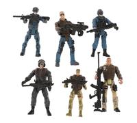 YARNOW 6pcs Movable Joint Soldier Action Figures Themed Miniature Playset for Boys Collectible Model with Dynamic Poses and Compact for Display and Imaginative Play