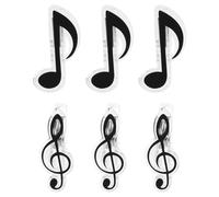 YARNOW 6Pcs Music Note Clips Set Creative Black Treble Clef Eighth Note Sheet Music Clips Score Holder for Musicians Composers