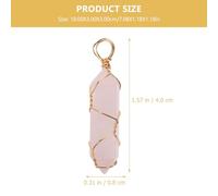 YARNOW 6Pcs Natural Stone Hexagon Crystal Pendants Copper Wire Hanging Crystal Drops for DIY Jewelry Making Multi-Color Amethyst Rose Quartz Opal Blue Sandstone and Aventurine Accessories