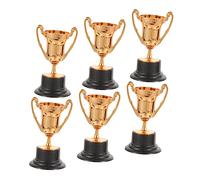 YARNOW 6pcs Plastic Trophy Ornament Realistic Portable Party Awards Small Honor Trophy Props for Competitions Sports Game Rewards
