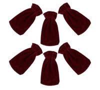 YARNOW 6pcs Red Velvet Piano Pedal Covers Protective Socks for Acoustic Grand and Electric Keyboards, Dust-resistant Foot Pad Accessories for Home and Classroom Use