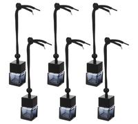 YARNOW 6pcs Refillable Car Perfume Bottles 8ml Black Glass Hanging Air Freshener Compact Design for Car and Office Rearview Mirror Accessories