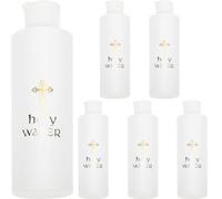 YARNOW 6pcs Refillable Holy Water Bottle with Cross Pattern 250ml Small Ps Bottles for Holding Other Liquids, Baptism Decorations at Home Or Holidays