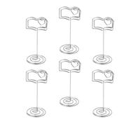 YARNOW 6pcs Silver Metal Note Clamps Holder in Book Shape with Adorable Appearance, No-Hole Holding Feature for Tickets and Photos on Desktop Or Windowsill, for Wedding Planning and Party