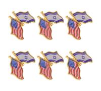 YARNOW 6pcs US Israeli Friendship Flag Pins Zinc Alloy Commemorative Badges Dual Flag Design Portable for Presentations on Usisrael Relations and Collectors