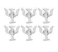 YARNOW 6pcs Vintage Psi Symbol Brooch Pins Silver Alloy Psychology Lapel Pins for Nurses Doctors Students Decorative Coat Bag Badge
