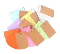 YARNOW 7 Sets Blank Words Cards with Binder Rings, Assorted Colour Paper Flash Cards for Creative Writing and Organising Work, 50 Sheets Per Set, Classic Design Student Random Color
