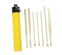YARNOW 7Pcs Stainless Steel Ear Wax Removal Tools with Non-Slip Design for Home Use Ear Spoons Kit and Wax Extraction