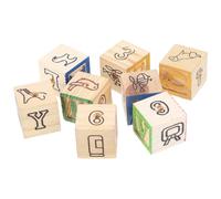 YARNOW 8 Pcs Educational Wooden Alphabet Blocks and Dice for Parrots Random Patterns for Interactive Play and Cognitive Development
