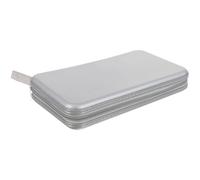 YARNOW 80 Capacity CD Case Silver Plastic DVD Organizer with Soft Material, Easy to Carry and Protect Discs, for Home Media Storage and Travel