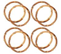 YARNOW 8pcs Bamboo Round Bag Handle for DIY Handbag Making Craft Projects