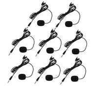 YARNOW 8pcs Black Clip-on Lavalier Microphones Wired for Phone and Camera, Professional Portable Microphone Set for Teaching, Interview, and Public Speaking
