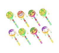 YARNOW 8pcs Cartoon Rattle Drums Lightweight Early Education Shaking for Indoor for Christmas and Birthdays Stimulates Music Interest and Rhythm Sense Random Color