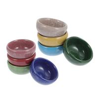 YARNOW 8pcs Ceramic Ice Crack Mini Succulent Plant Pots with Drainage Durable Small Bonsai Flowerplanters for Desktop Decoration Suitable for Cacti and Houseplants
