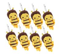 YARNOW 8pcs Kawaii Bee Plush Keychain Soft and Comfortable Charm for Bags Keys Phones Cute Stuffed Animals for Party Favors and Decoration