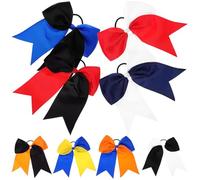 YARNOW 8pcs Large Bow Hair Ties for Elastic Ponytail Holders with Bright Colors Decorative and Practical Hair Accessories Easy to Wear for Various Hairstyles and Occasions