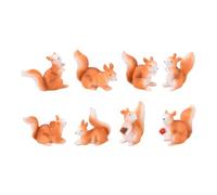 YARNOW 8pcs Miniature Squirrel Figurines Mini Garden Accessories Tiny Resin Animal Figures for Fairy Garden Outdoor Landscape Lawn Flower Pot DIY Micro Bonsai Cake Toppers Forest Decor