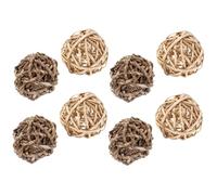 YARNOW 8pcs Rabbit Teething Care Molar Balls Natural Grass and Willow Chew for Hamsters Guinea Pigs Small Animals Cage Accessories for Teeth Grinding and Boredom Relief