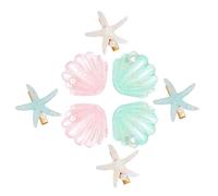 YARNOW 8pcs Resin Mermaid Hair Accessories Set and Featuring Seashell and Pearl Snap Hair Clips for Daily Wear and Beach Use