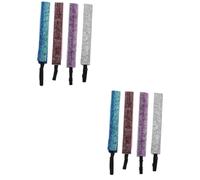 YARNOW 8pcs Stretchy Non-skid Boys and Girls Exercise Headbands Glitter Sequins for Outdoor Sports Comfortable Hair Accessories for Boys and Girls Sweat Absorbing and Elastic Design