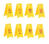 YARNOW 8Pcs Traffic Warning Signs, Small A-Frame Road Signs Set for Early Education and Outdoor Play, Miniature Traffic Barricades for ’S Street Safety Learning