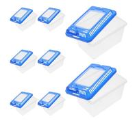 YARNOW 8pcs Transparent Portable Reptile Enclosure with Handle Plastic Breeding Box for Turtle Gecko Snake Spider and Small Animal Habitat Travel Carrier for Pet Feeding and Hatching