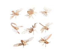 YARNOW 8Pcs Wooden Insect Puzzle Educational Simulation Model DIY Painting for Beige Animal Ornament Assembly Kit for Learning and Early Development