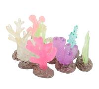 YARNOW 9pcs Glowing Coral Reef Decorations for Aquarium Fish Tank, Artificial Resin Coral Plants That Glow in The Dark, Sturdy and Fade-resistant Aquarium Ornament for Fish Tank