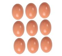 YARNOW 9pcs Realistic Wooden Artificial Eggs for Nest Box Training and Easter Crafts Unpainted DIY Craft Eggs with Smooth Surface for Indoor Outdoor Decoration and Painting Practice
