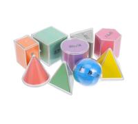 YARNOW 9pcs Transparent Geometric Shapes for Interactive Math Manipulatives with Detachable Models for Classroom Learning and Visualizing Geometry Concepts