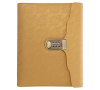 YARNOW A5 Pu Combination Lock Journal Notebook with Three-digit Password, Lined Paper Personal Secret Diary for Office and Travel, Yellow Locking Memo Notepad