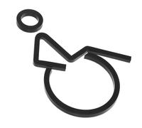 YARNOW Accessible Toilet Sign Acrylic with Disabled Wheelchair Symbol, Matte Black Non-Glare Handicap Washroom Plaque for Public Restrooms