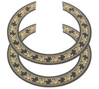 YARNOW Acoustic Guitar and Intricate Petal Embossing 2pcs Soundhole Decal in Golden with 3d Brilliance Easy Installation Removable Stickers for Folk Guitar Decoration in Music Room