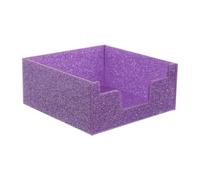 YARNOW Acrylic Notepad Dispenser Organizer: Glitter Pads Memo Holder for School Classroom - 3.9x3.9in Office Desk Organizer Aesthetic Supplies, Purple