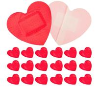 YARNOW Adhesive Bandages Red Patch Plasters 50pcs Heart-Shaped with Breathable Pe Material, Creative Wound Caring Patches Portable for Effective Seal and Care for Home Use