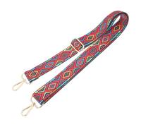 YARNOW Adjustable Banjo Shoulder Strap Retro Colorful Ethnic Pattern Sturdy Banjo Replacement Belt Diamond-Shaped Golden Hooks for Folk Instrument Players