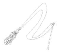 YARNOW Adjustable Crystal Cage Necklace with Metal Mesh Pendant Rope Steel Colour Suitable for Gemstone Jewellery Use by Adults