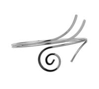 YARNOW Adjustable Irregular Metal Coil Arm Cuff Bracelet Minimalist Geometric Upper Arm Bangle Jewelry for Women Silver Swirl Band for Travel Photography and Everyday Fashion