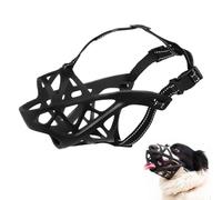 YARNOW Adjustable Muzzle for Medium Dogs Anti-bite Mask Breathable Black Tpr Material Prevents Chewing Unclean Food Comfortable Dog Mouth Cover for Walking