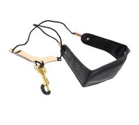 YARNOW Adjustable Saxophone Neck Strap with Padded Soft Leather for Alto Sax Black Durable Woodwind Instrument Replacement Strap Reducing Hand Pressure Easy to Install and Comfortable for