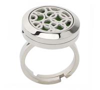 YARNOW Adjustable Stainless Steel Aromatherapy Open Ring Unisex Jewelry Skin-friendly Fashionable Gift for Women Men Vintage Chic Accessory