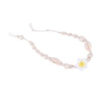 YARNOW Adjustable Yellow Clay Flower Anklet Bracelet for Women, Healthy and Secure Accessory with Extended Weaving Chain, for Yoga Class and Beach Style