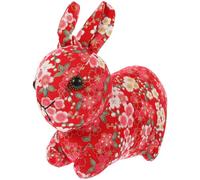 YARNOW Adorable Year the Bunny Rabbit Ornament Plush with Supple and Comfortable Touch, Red Cotton Stuffed Doll for Home Decoration on Bookshelf or House