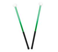 YARNOW Aluminum Alloy Felt Head Drumsticks Pair, Green Metal Drumsticks for Marching Snare Drum, Percussion Instrument Accessories for Students and Performance Use