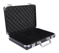 YARNOW Aluminum Alloy Poker Chip Holder with Lock Large Capacity Black Rounded Corner Chip Storage Box 30x21.5x6cm and Card Storage for Games