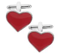 YARNOW and Romantic Sentiment, Elegant Unique Design Heart Shaped Red Brass with Comfortable Feel Valentines for Men for Formal Attire and Special Occasions Couples Tuxedo