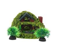 YARNOW Aquarium Shrimp Hiding House Resin Fish Tank Decoration Shelter Rest Spot for Betta and Reptile Pets Plastic Hideaway with Whimsical Hobbit Style Design
